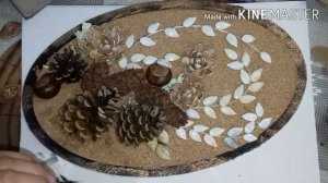 Панно из природных материалов.  Поделка на осеннюю тему.