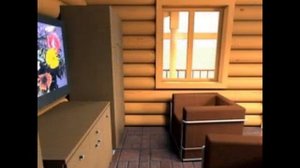 проект одноэтажного сруба пятистенка 8х9  с паркингом и террасой.