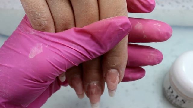 Арочный миндаль коррекция.Смена формы.Выкладной белый френч