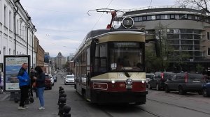 Нижний Новгород. Трамвай 71-415 Ретро 1032 маршрута №2. 01 мая 2023