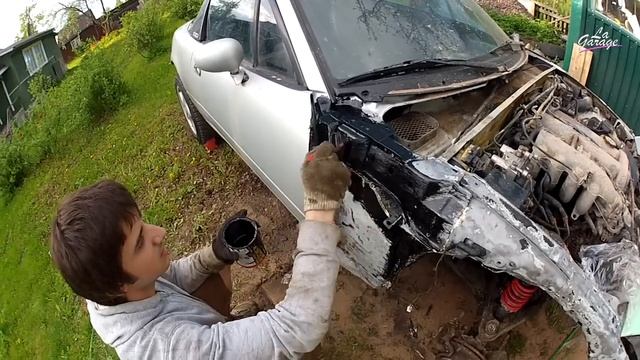 LaGarage Эпизод 10 Mazda Mx-5 miata пескоструй и покраскаNissan Skyline красим диски