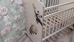 Распаковка - Детская кроватка VDK Морозко Панда колесо-качалка