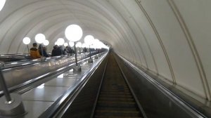 Самый длинный эскалатор ст. Парк Победы