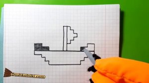 Как Рисовать Парусник по клеточкам? ? Рисунки по клеточкам с Котом Баюном.