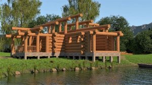 Бревенчатый дом в SketchUP