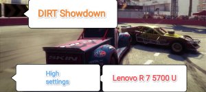 DiRT Showdown - ФПС с записью экрана (Lenovo R 7 5700 U/ 1080 X 1920 )