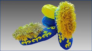 Тапочки тунисским крючком с лилиями. МК вязания тапочек крючком. Часть 1.