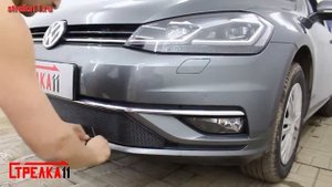 Защита радиатора VOLKSWAGEN GOLF 7 рестайлинг с 2016г.в. (Черный) - strelka11.ru
