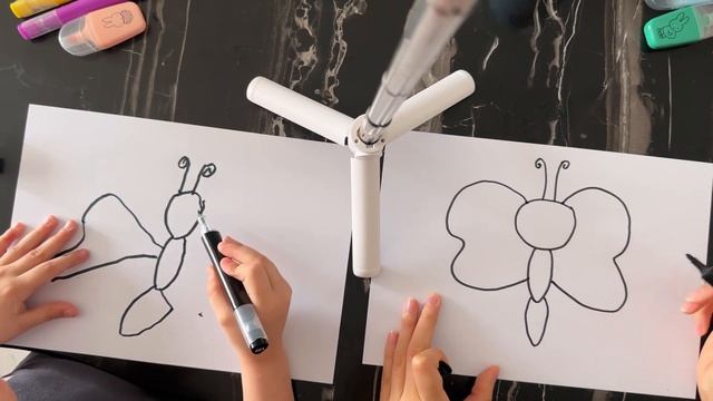 Как нарисовать веселую бабочку?