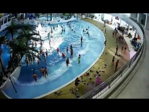 Children's water park with wave pool with natural sounds