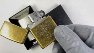 29149 Зажигалка Zippo Tree of Life, Antique Brass