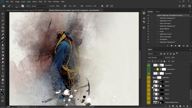 Modern Watercolor Art Effect in Adobe Photoshop CC 2019 ( Tutorial )