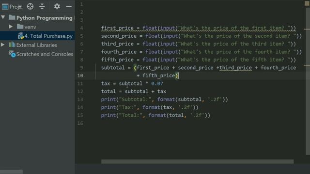 starting out with Python Chapter 2 exercise Program 4   Total Purchase Python Program