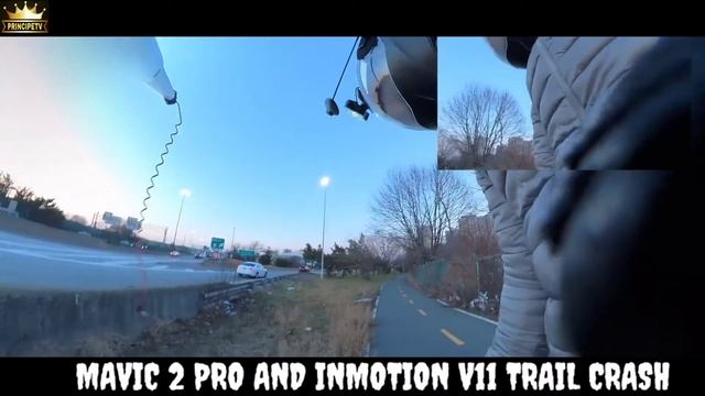MAVIC 2 PRO AND INMOTION V11 TRAIL CRASH смотреть онлайн