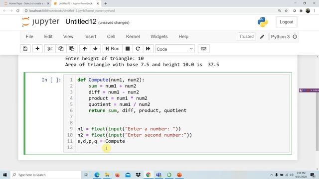 Solving Problems in Python using Functions