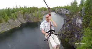 Прокатиться на зип-лайне на тросе в Карелии в Рускеале ~ туризм развлечения