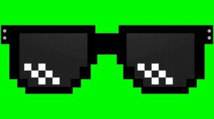ФУТАЖ ПИКСЕЛЬНЫХ ОЧКОВ LIKE a BOSS на ЗЕЛЕНОМ ФОНЕ / PIXEL GLASSES on GREEN SCREEN