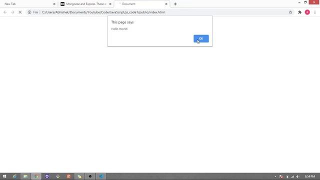 JavaScript | Hello World Execution | Simplified