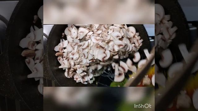 Паста Фетучини с грибами в сливочном соусе