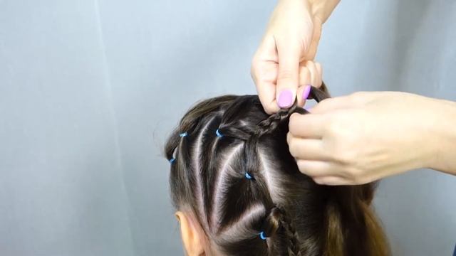ЛЕГКАЯ прическа с КОСИЧКАМИ и РЕЗИНКАМИ. Простая прическа для девочек | PIGTAILS and ELASTICS смотреть онлайн