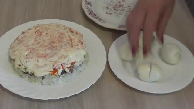 САЛАТ  МИМОЗА  С Рисом  на Праздничный стол Mimosa salad with rice on the Festive table