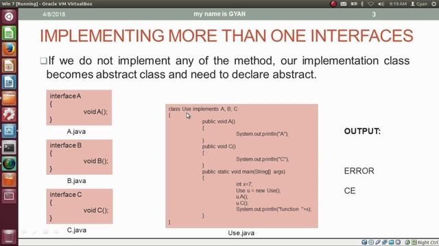 Interface in Java | #5 | A Class Implementing More Than One Interfaces | Is it Multiple Inheritance смотреть онлайн