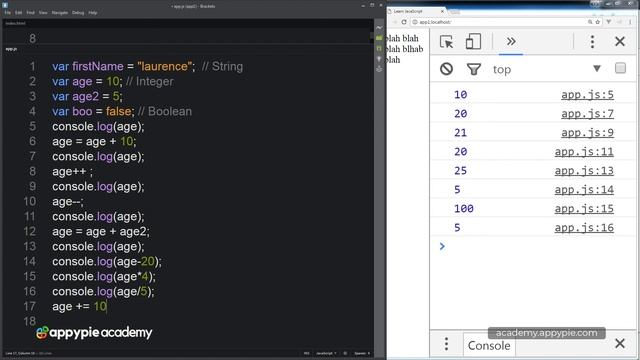 JavaScript Tutorial: Variables and Operators Explained: Lesson 04