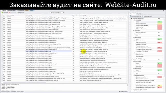 SEO-аудит интернет-магазина кальянов. Анализ сайта на ошибки. Пример аудита сайта.