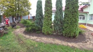 Установка системы автоматического полива, посев газона и пересадка растений на дачном участке.