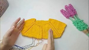 Детское платье спицами и крючком. Часть 1.