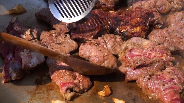 DELICIOUS Bulgur Pilaf Recipe with Vegetables and Beef on Saj. Fresh Lavash Bread