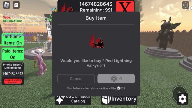 Sniping Red Lightning Valkyrie (free Ugc limited) смотреть онлайн
