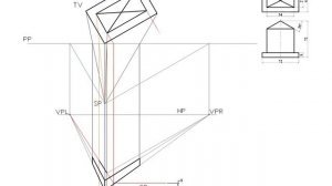 Engineering Drawing Tutorials/Perspective drawings with front and side view (T 3.4)