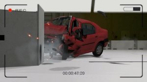 КРАШ-ТЕСТ Рено Логан в BeamNG. Лобовой удар с перекрытием / Renault Logan Crash Test