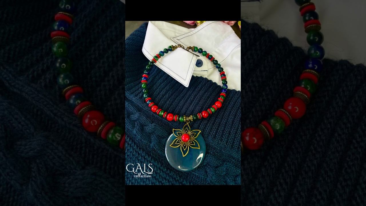 ПРОСТО КРАСИВЫЙ ЧОКЕР! #азурит #агат смотреть онлайн