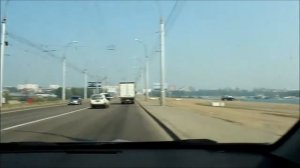 Путешествие на Байкал. Въезд в город Иркутск. Вид на ГЭС и река Ангара.