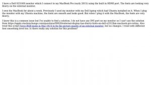 Apple: Dell external monitor has blurry font
