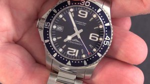 LONGINES HYDROCONQUEST L3.741.4.96.6  39mm-полный и подробный обзор.