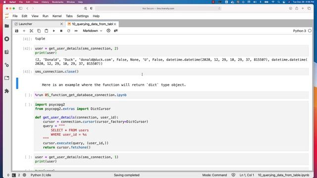 Mastering Python - Database Programming - CRUD Operations - 10 Querying Data From Table