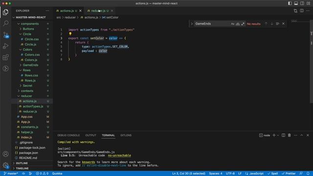 Master mind game in react using reducer and context - Part 07 - Active Color смотреть онлайн