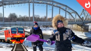 Интересные жд мосты и поезда зимой / Зимняя прогулка и электрички