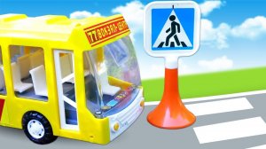 Автобус и его испытания! Машинки учатся в школе - Развивающие видео для детей про машинки