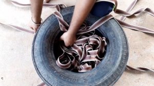 ?MAKING A PUNCHING BAG WITH TYRES?NO POWER TOOLS REQUIRED?SUPER STRONG?