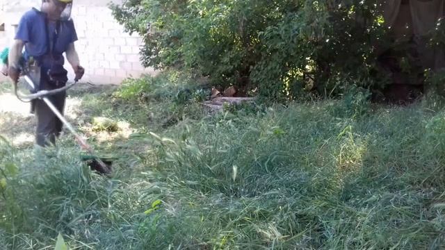 Видео 2 в 1. Для заказчиков - Покос травы. Для остальных - Обзор и испытание ножей для бензокосы