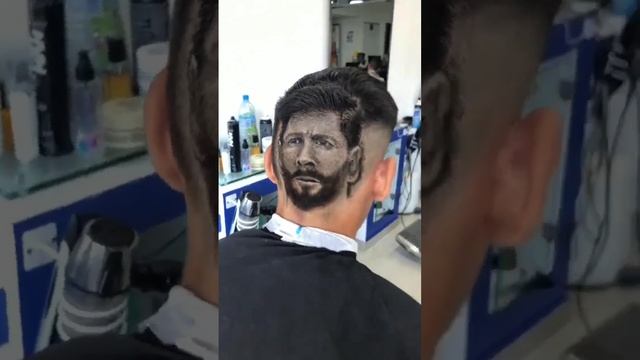 Fan making Messi’s Face on his Hair cut? #messi #messifans #argentina #fifaworldcup2022 #shorts