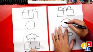 How To Draw A Snowman In A Present - Folding Surprise Как нарисовать Снеговика Легко