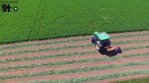 Drone View: 1st Alfalfa Mowing- John Deere 5820 - Косене на люцерна (1-ва коситба) Bulgaria, Zadrug