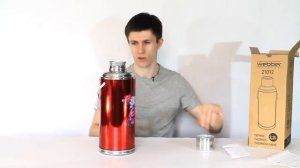 Китайский термос Webber с колбой из стекла объёмом 3,2 литра (видео обзор)