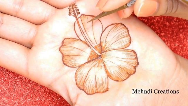Hibiscus flower henna tutorial  henna flower tattoo design  Mehndi Creations