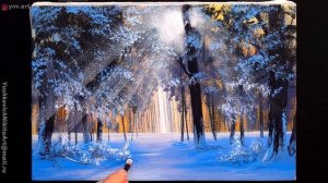 Acrylic Landscape Painting - Winter / Easy Art / Зимний пейзаж акрилом. Уроки рисования. Живопись